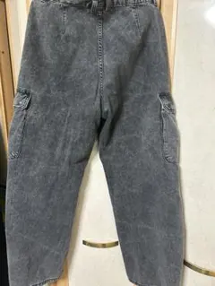 GUバレルレッグカーゴジーンズ XLサイズ　レディース　グレー