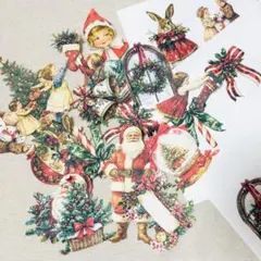 クリスマス　コラージュシート　ジャンクジャーナル　手帳　素材