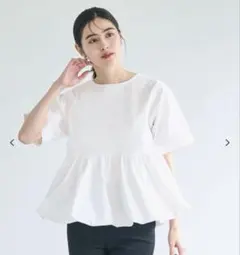 【coca】ペプラムバルーントップス 五分袖