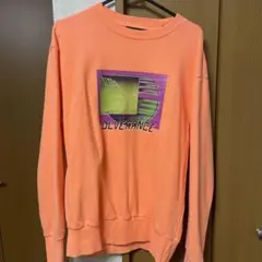 グラフィックプリント クルーネック トレーナー オレンジ
