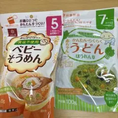 【2個セット】ベビーそうめん100g 　ほうれん草うどん