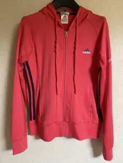 【adidas】アディダス ジップアップパーカー ピンク×黒