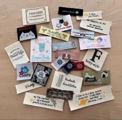 布タグ　ラベル　挟みタグ　ミックス　ピスネーム　25枚セット　ハンドメイド