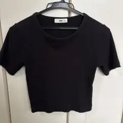 WEGO リブ 半袖 Tシャツ ブラック S