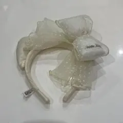 ハローキティ ドット柄レースカチューシャ