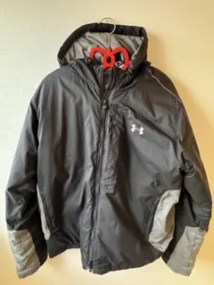 UNDER ARMOUR フード付きダウンジャケット LG ブラック/グレー