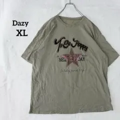 【デイジー 】半袖 Tシャツ ロゴプリント コットン XL カーキ　星　スターのサムネイル