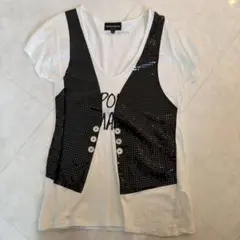 EMPORIO ARMANI スパンコールTシャツ 38
