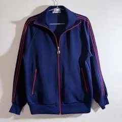 希少 グンゼ フィールドエース トラックジャケット 紺 赤 3本ライン レトロ