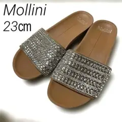 Mollini モリーニ　キラキラビジュー付きブラウンサンダル　36 23㎝のサムネイル
