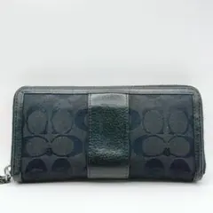 ✨️COACH✨️コーチ 長財布 ラウンドファスナー シグネチャー 黒 ユニセックス