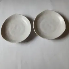 グレー陶器皿2枚セット 渦巻き模様 - メルカリ