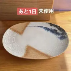 【限定公開】未使用 大皿 40cm 陶芸 作家物 箱付き パーティー皿