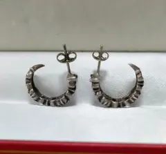 ○4575#0412　925フープピアス(フラワー&ストーン)　1008