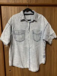 ライトブルーデニム　半袖シャツ　レプシィム