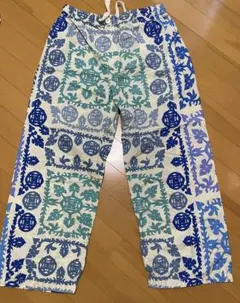 お値下げ中…ZARA 総柄イージーパンツ ブルー系 Mサイズ
