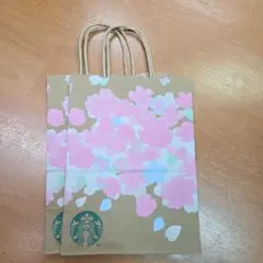 Starbucks 桜の花柄 中型紙袋　2枚