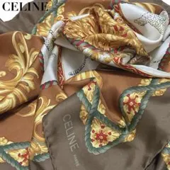 CELINE セリーヌ 大判スカーフ ストール アニマル柄 ヒョウ ロゴ