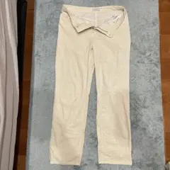 ベージュ スリムフィット カジュアルパンツコーデュロイ