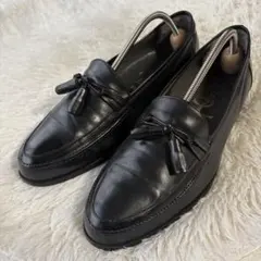 イヴ サンローラン YS 252 タッセル ローファー 革靴 ブラック 26cm