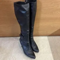 23.5cmブラックレザーロングブーツ