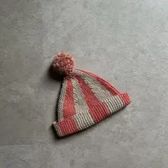 ガーターハット　ニット帽　1-2y ハンドメイド