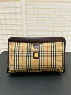 【ヴィンテージ】Burberry バーバリー　ノバチェック　レザーキャンバス