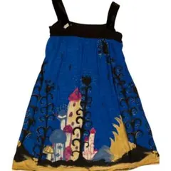 美品　ツモリチサト　キャミソール膝丈ワンピース　夜の風景　ラメ　日本製　ゆったりのサムネイル