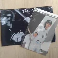千葉ロッテマリーンズ/安田尚憲　ブラックタオル&クリアファイル