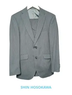PASHU by SHIN HOSOKAWA ブラックストライプ ビジネススーツ