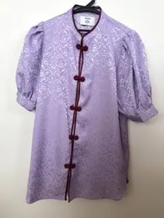 jouetie ジュエティ　ボリュームスリーブチャイナシャツ パープル