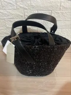 カシュカシュスパンコール カゴバック黒のサムネイル
