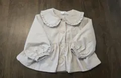 Cottoli コトリ　ピンク フリル襟 長袖シャツ 90cm