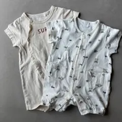 バースデイ　半袖カバーオール2点セット　60〜70