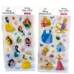 希少　ディズニープリンセス　エポキシラメシール2枚セット　ボンボンドロップシール