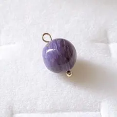 18KGP ロシア産チャロアイト 天然石ペンダントトップ ネックレスチャーム