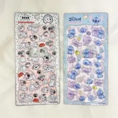 【新品】ディズニー　プチドロップステッカー　スティッチ　101匹わんちゃん