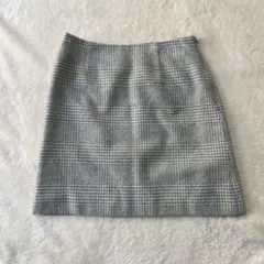 NATURAL BEAUTY BASIC チェック柄タイトスカート M グレー