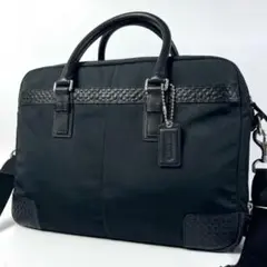 コーチ シグネチャー 2WAY ビジネスバッグ ショルダーバッグ レザー 革