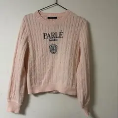 one way ピンク ケーブルニット セーター 長袖