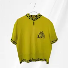 enricodomani 麻混 半袖サマーニット ハイネック 刺繍 Sのサムネイル