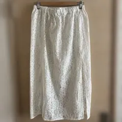 ⭐️GLACIERホワイト レース ロングスカート⭐️LL♩