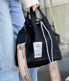 SALE！JaVa ジャバコラボ》ジャガードテープ２WAY巾着バッグ