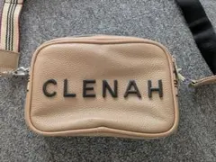 CLENAH ベージュ ロゴ ショルダーバッグ
