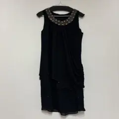 結婚式 パーティドレス ノースリーブワンピース 黒