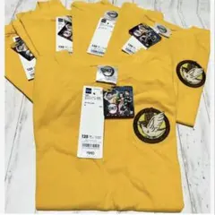 キッズ　鬼滅の刃　(男女兼用)グラフィック黄T(半袖) ×5枚セット