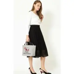 JILLSTUART　レーススカート　紺　サイズ4　M