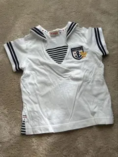 【美品】mikihouse セーラーカラープッチー 半袖Tシャツ