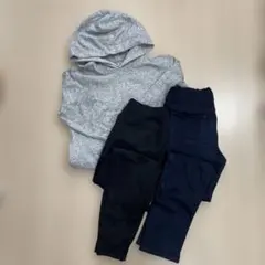 UNIQLO スウェットパーカーとパンツ3点セット150