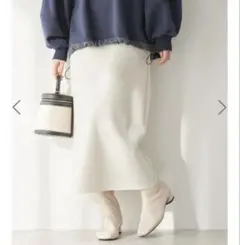 アメリカンホリック　針抜きリブタイトスカート　アイボリー